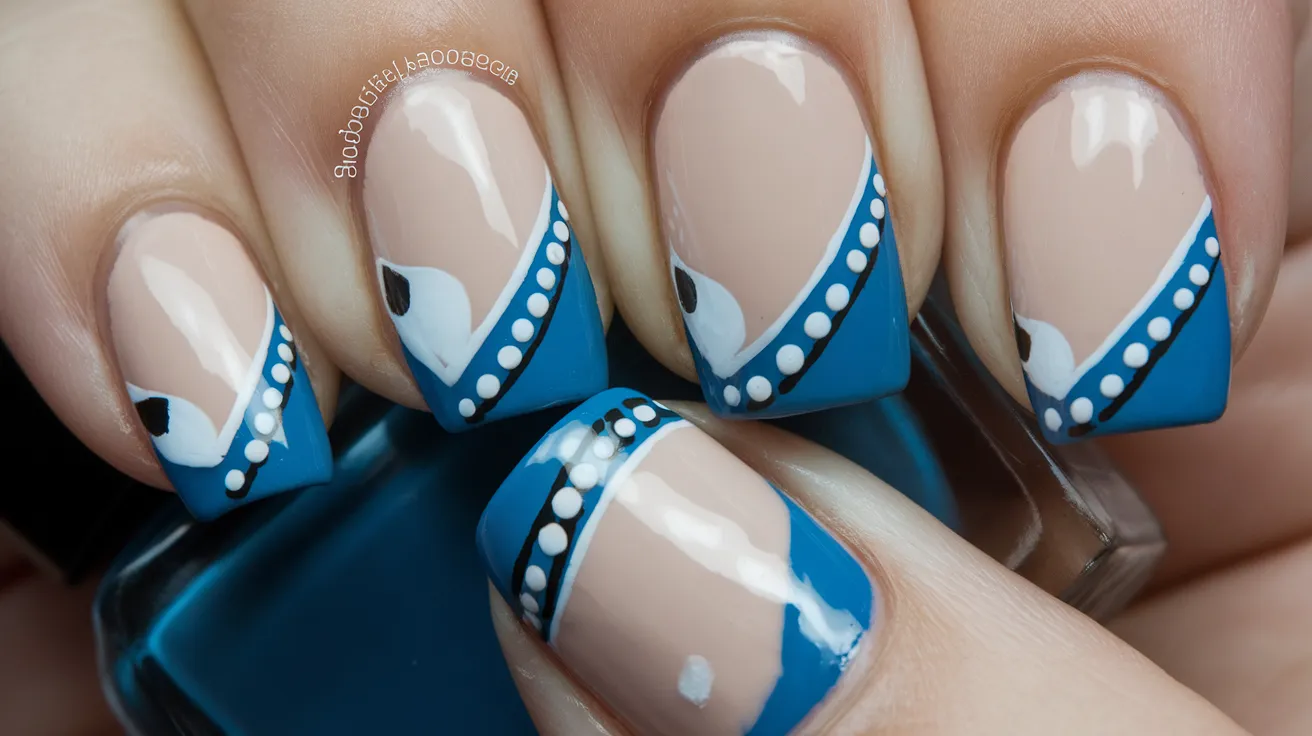 a nail art design with abstract french t DhPiSiQ1WtO3hKryylTavA O