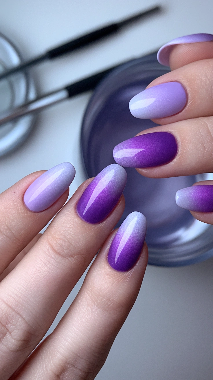 a photo of a manicure with a blended