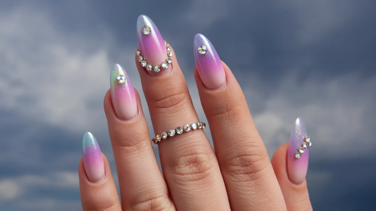 a photo of a trendy manicure with dreamy 5Osxb02EWQeS5 BRsXdNAw r IFDN6GT3e9MG6MdM8K Q