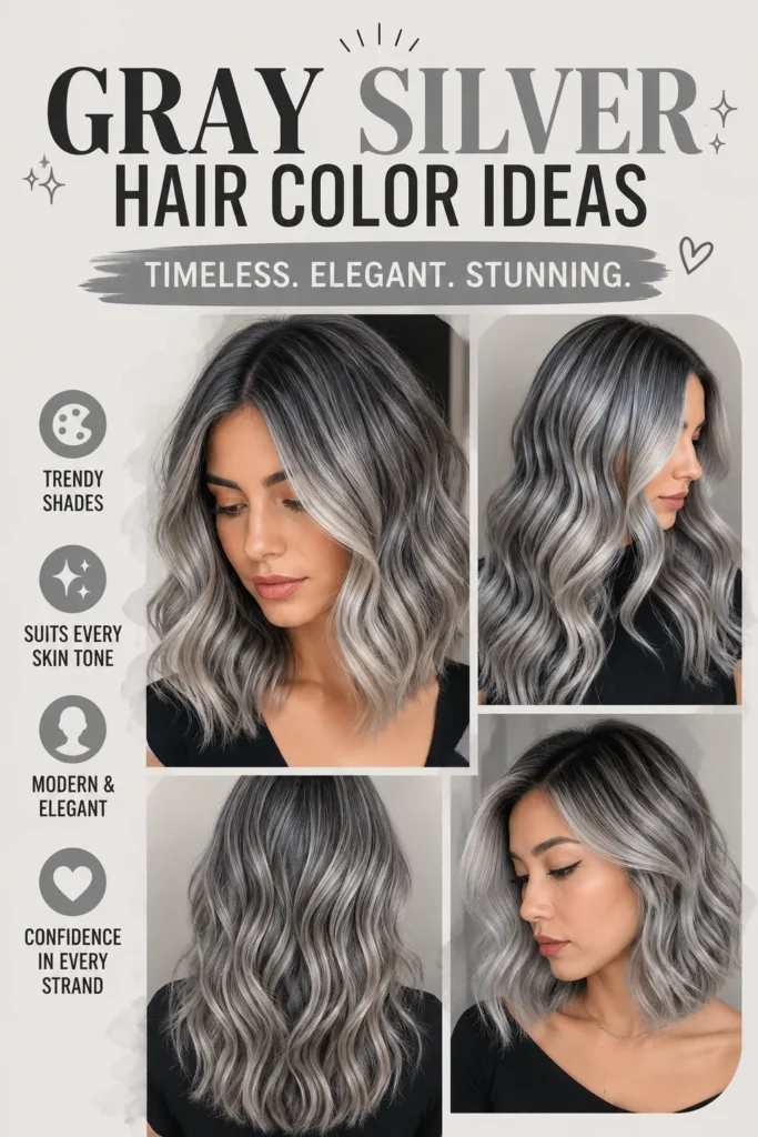 Gray silver hair color ideas 
