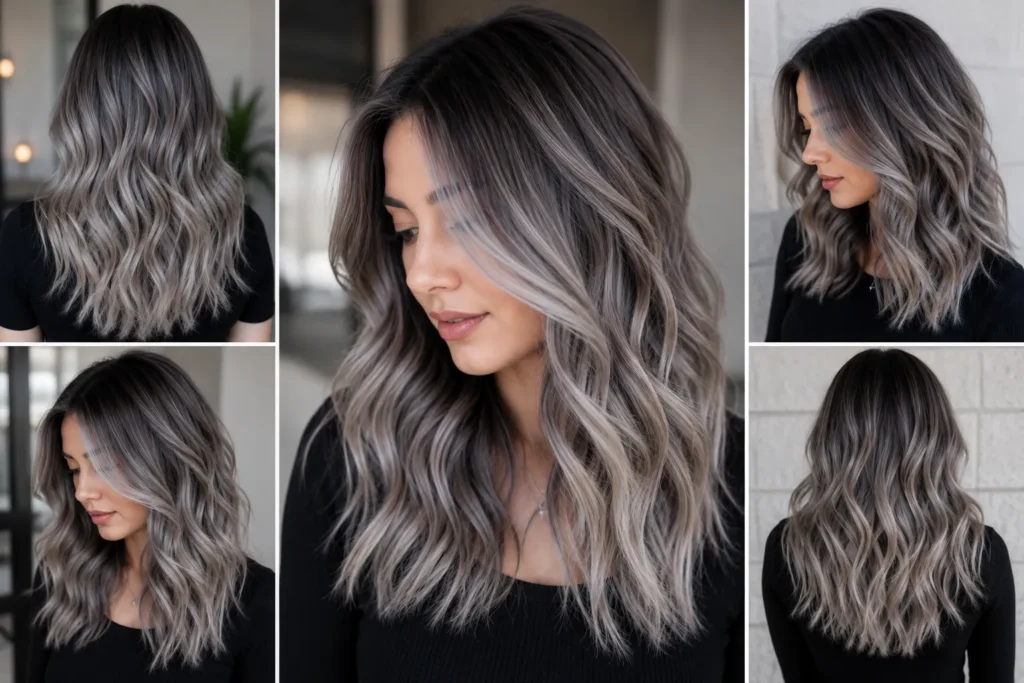 Ash Gray Balayage hair