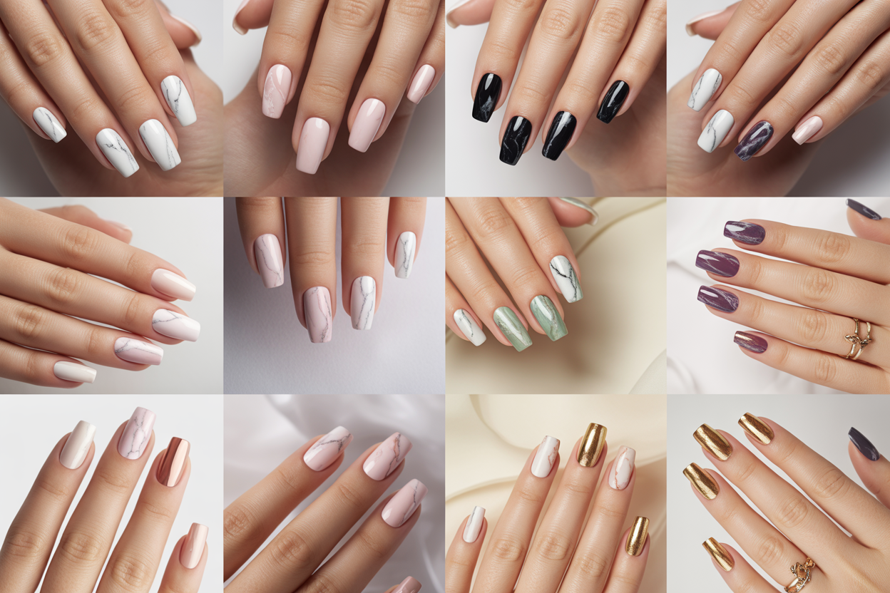 Colorful Marble Nails