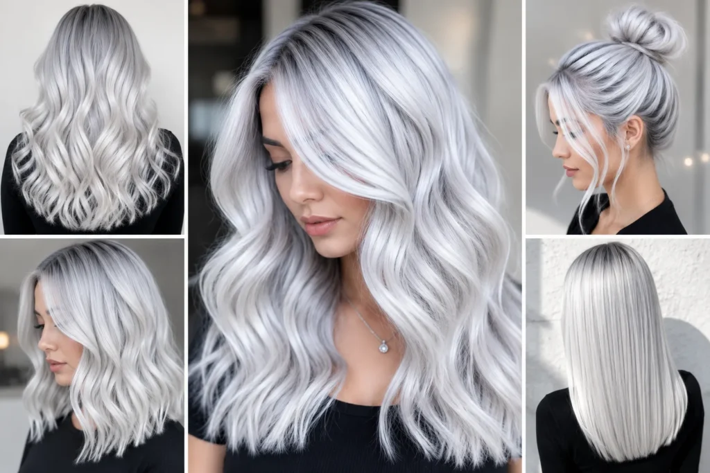 Icy Platinum Silver hair