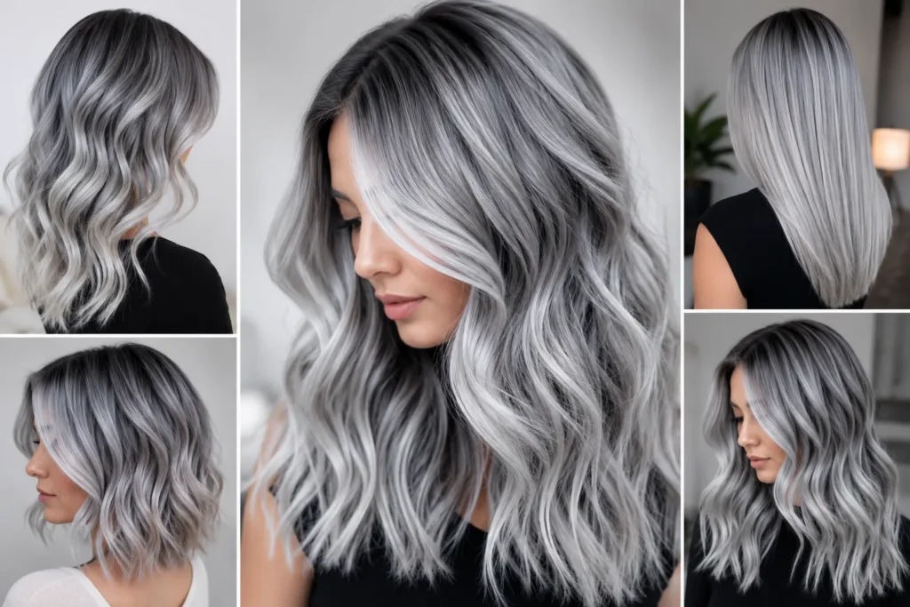 gray silver hair color ideas