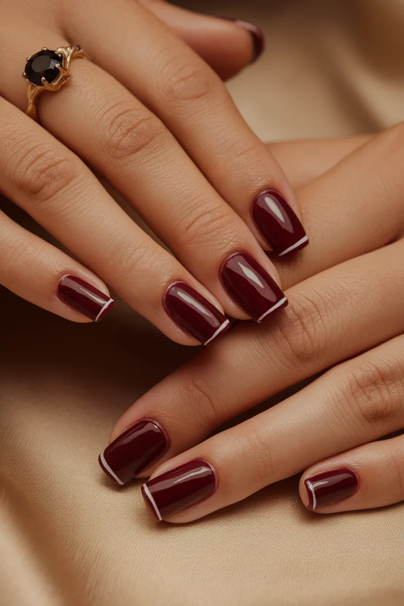 Burgundy Red Nails for an Elegant Look