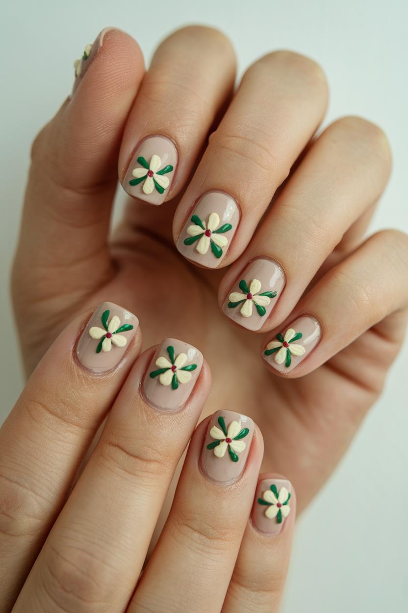 Minimalist Floral Nails for Everyday Elegance
