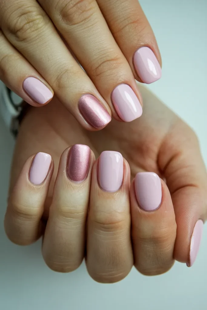 soft pink minimalist manicure